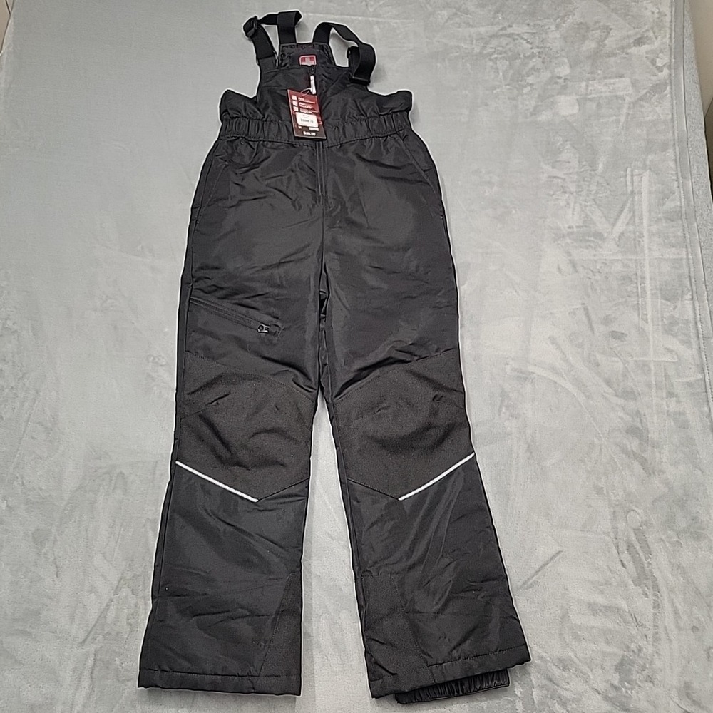 Swiss Tech Pants Kids M 7-8 Black Soot Snow Bib Insulated Winter Ski Overalls